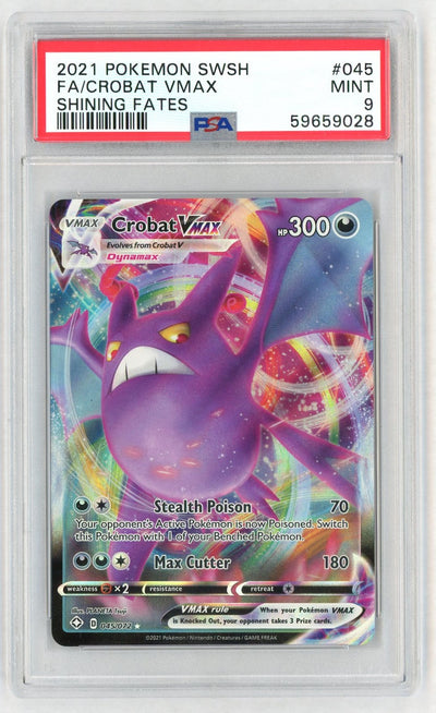 2021 Pokemon Sword and Shield Shining Fates Crobat Vmax #45 PSA 9