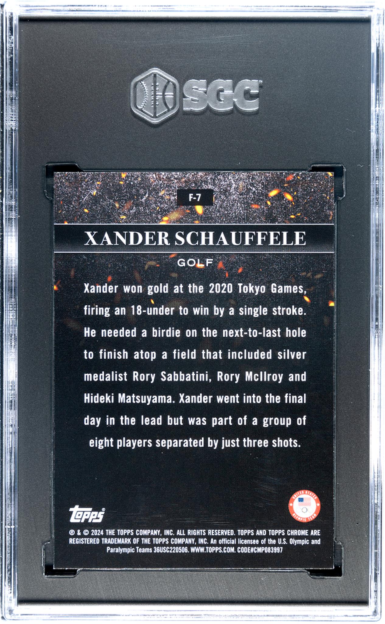 2024 Topps Chrome #F-7 Xander Schauffele Flames SGC 9.5