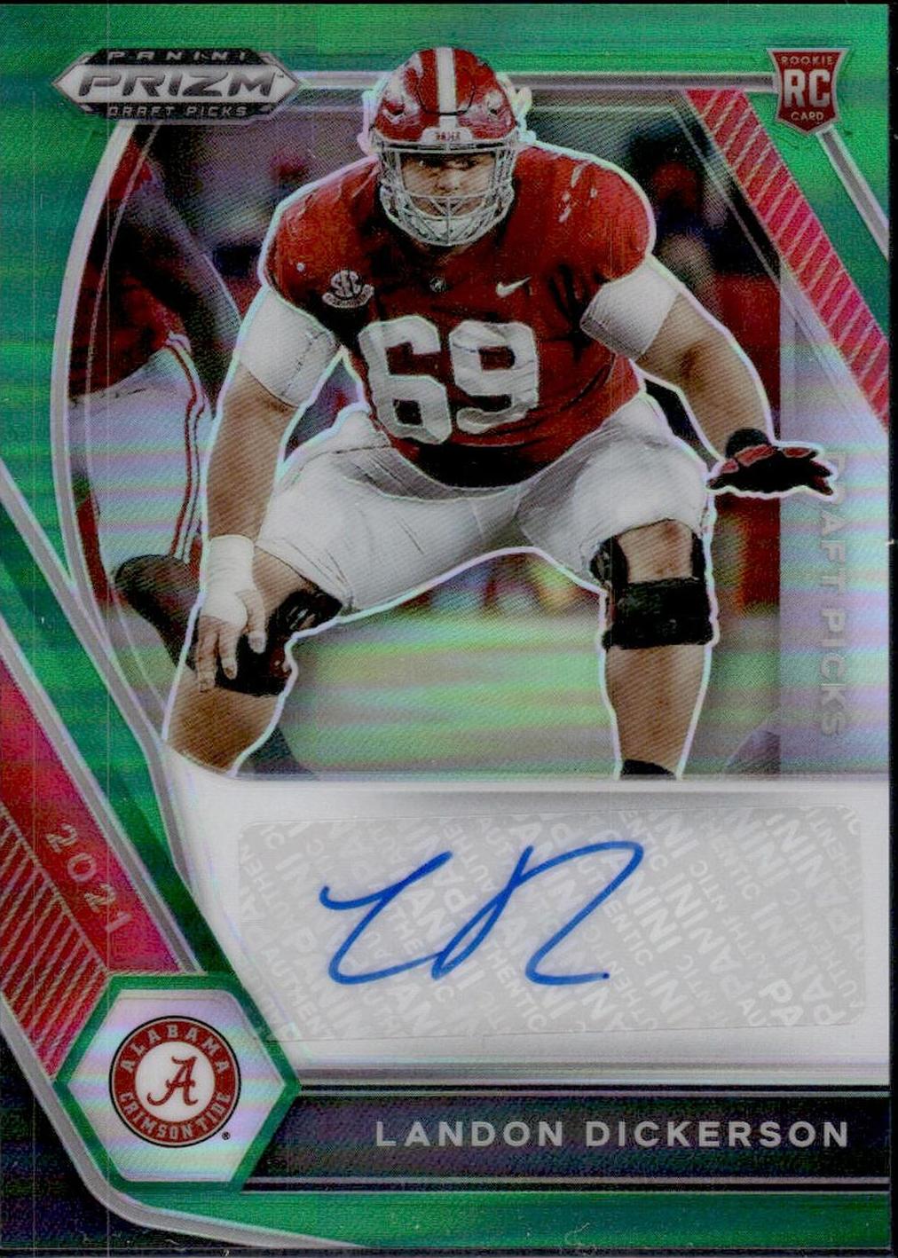 2021 Panini Prizm #DPA-LAN Landon Dickerson Draft Picks Rookie Auto Alabama