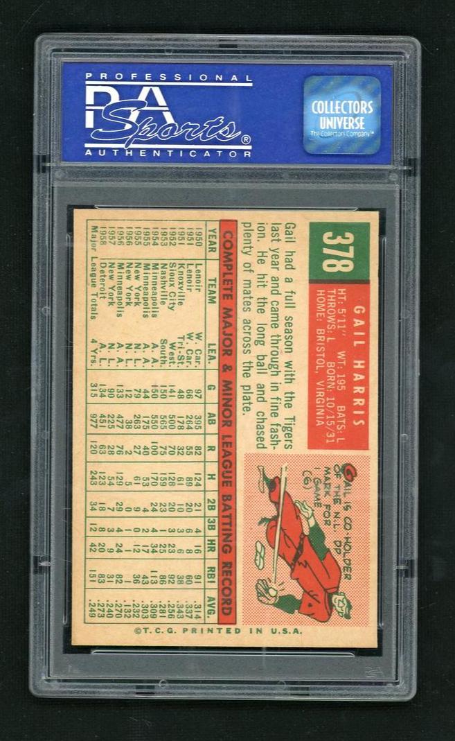 1959 Topps Gail Harris #378 PSA 8