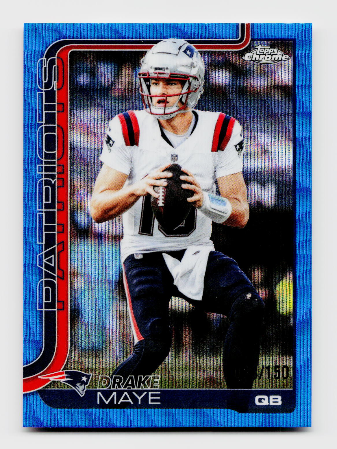 2025 Topps Chrome #207 Drake Maye Blue Wave Refractor /150