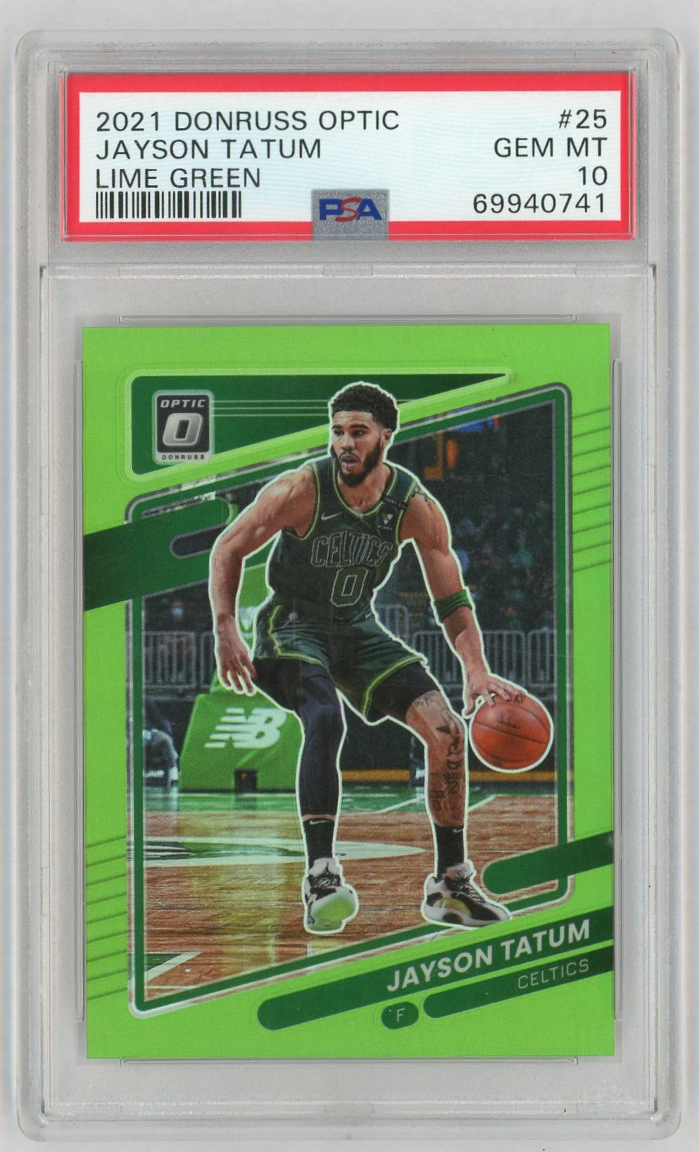 2021 Donruss Optic Lime Green Jayson Tatum #25 /149 PSA 10