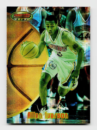 1997 Bowman's Best #BBP1 Allen Iverson Preview Atomic Refractor