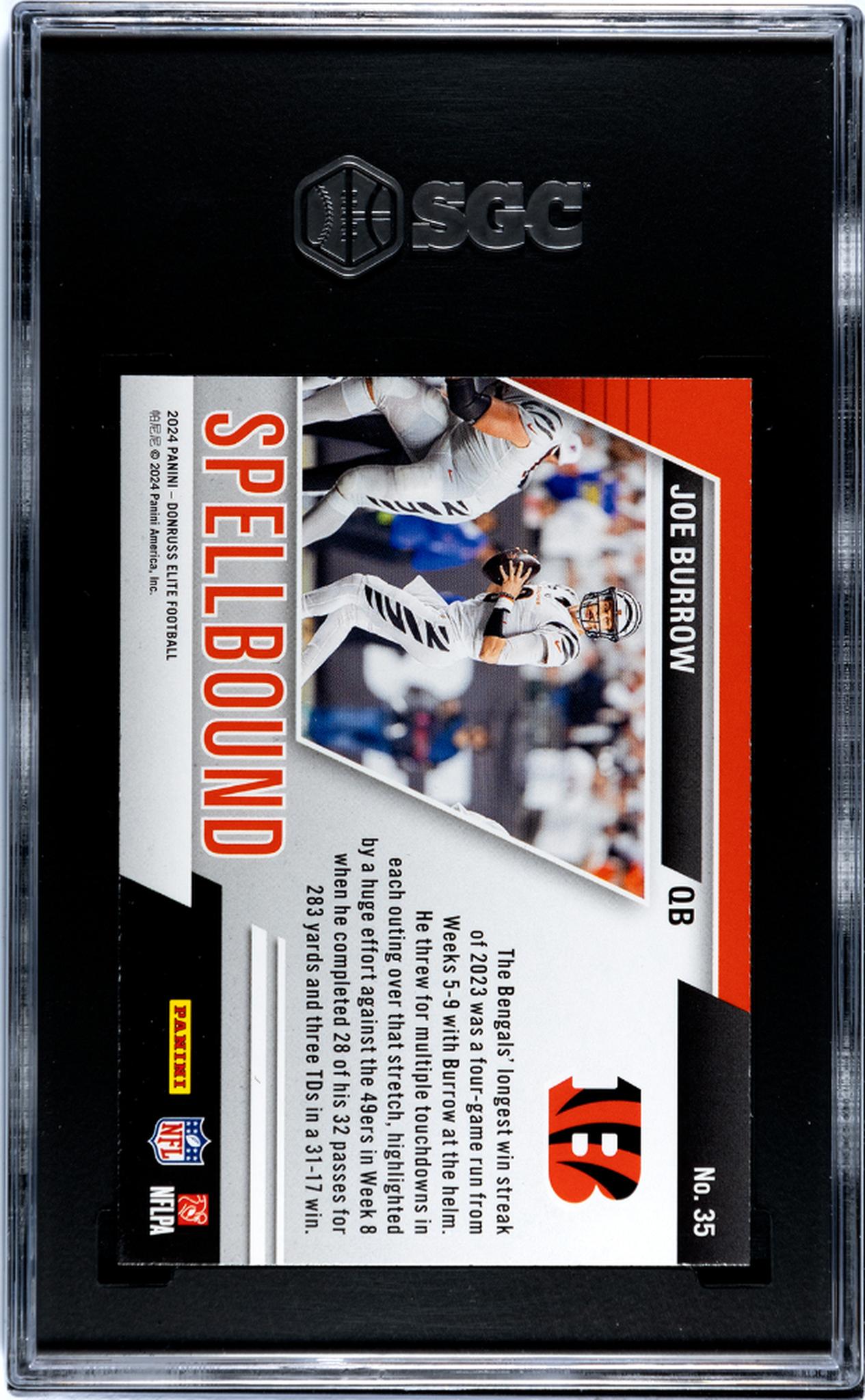 2024 Panini Elite Spellbound Green Joe Burrow #35 SGC 9.5