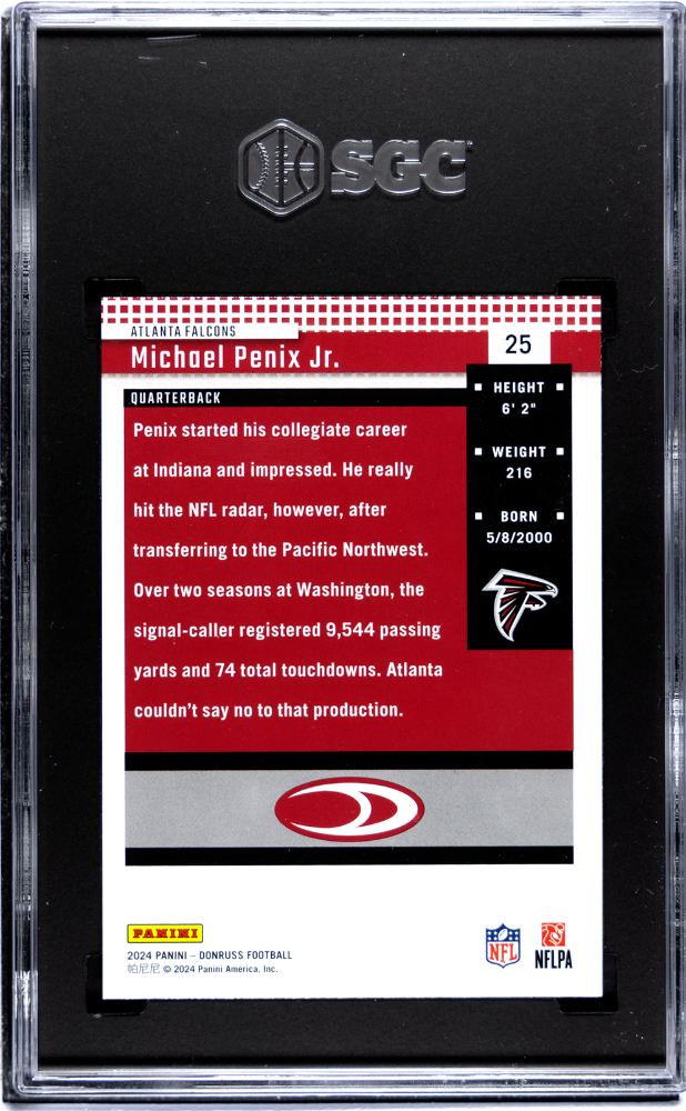 2024 Donruss #25 Michael Penix Jr. '04 Retro SGC 10