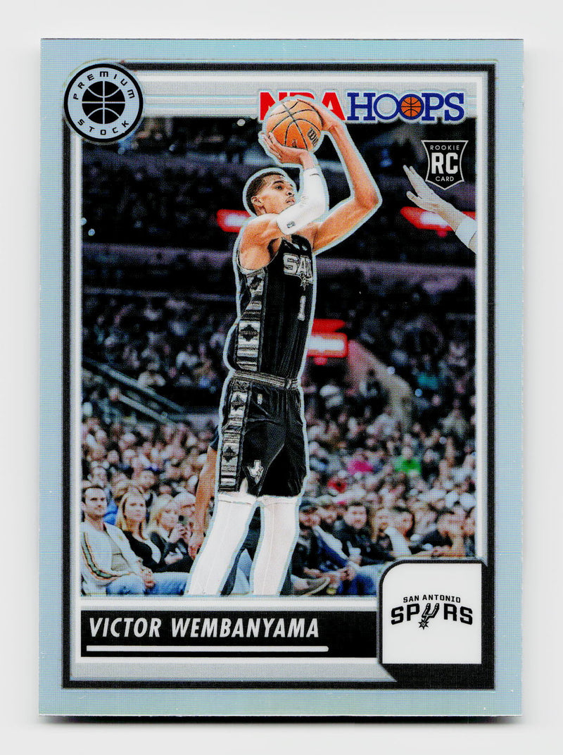 2023 NBA Hoops Premium Stock #108 Victor Wembanyama Rookie RC Silver Prizm