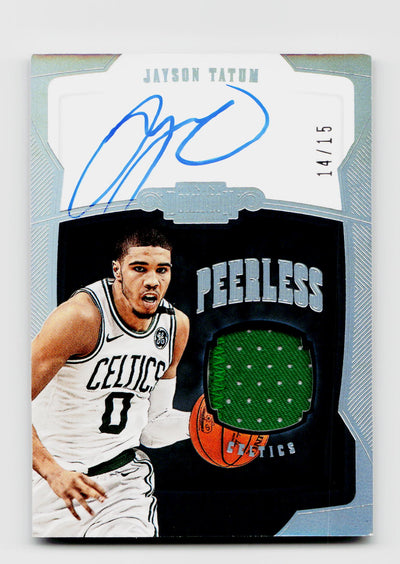 2018 Panini Dominion #PJ-JTT Jayson Tatum Peerless Game-Worn Jersey Patch Auto Silver Rookie RC SSP /15