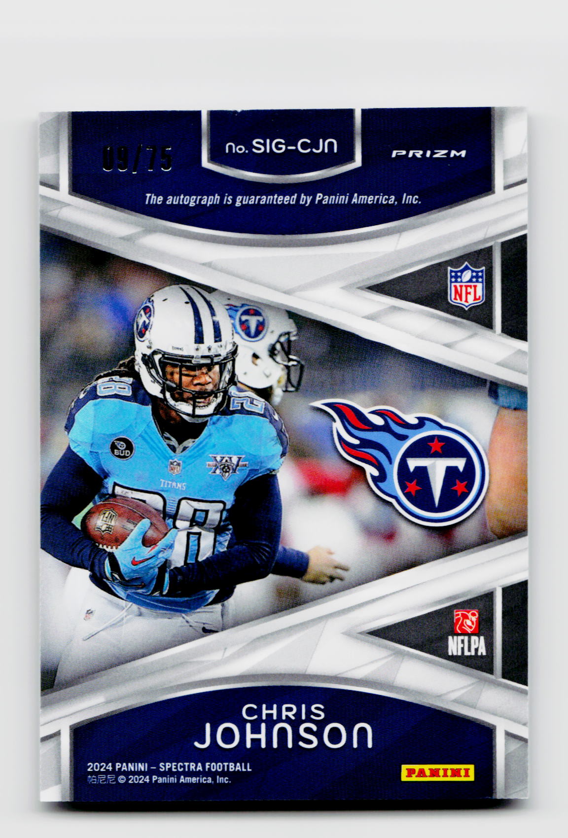 2024 Panini Spectra Chris Johnson Prizm Auto #SIG-CJN /75