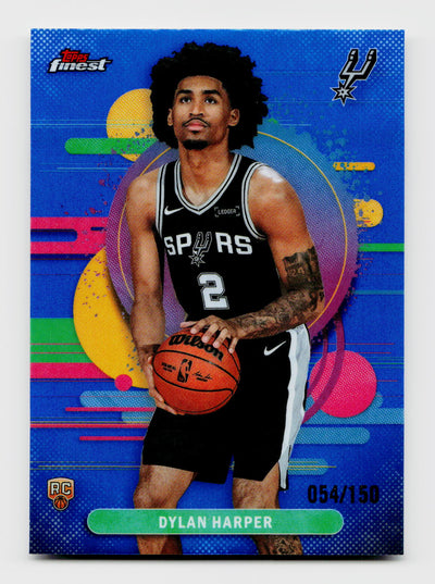 2025-26 Topps Finest #102 Dylan Harper Rookie RC Blue Refractor /150 Uncommon