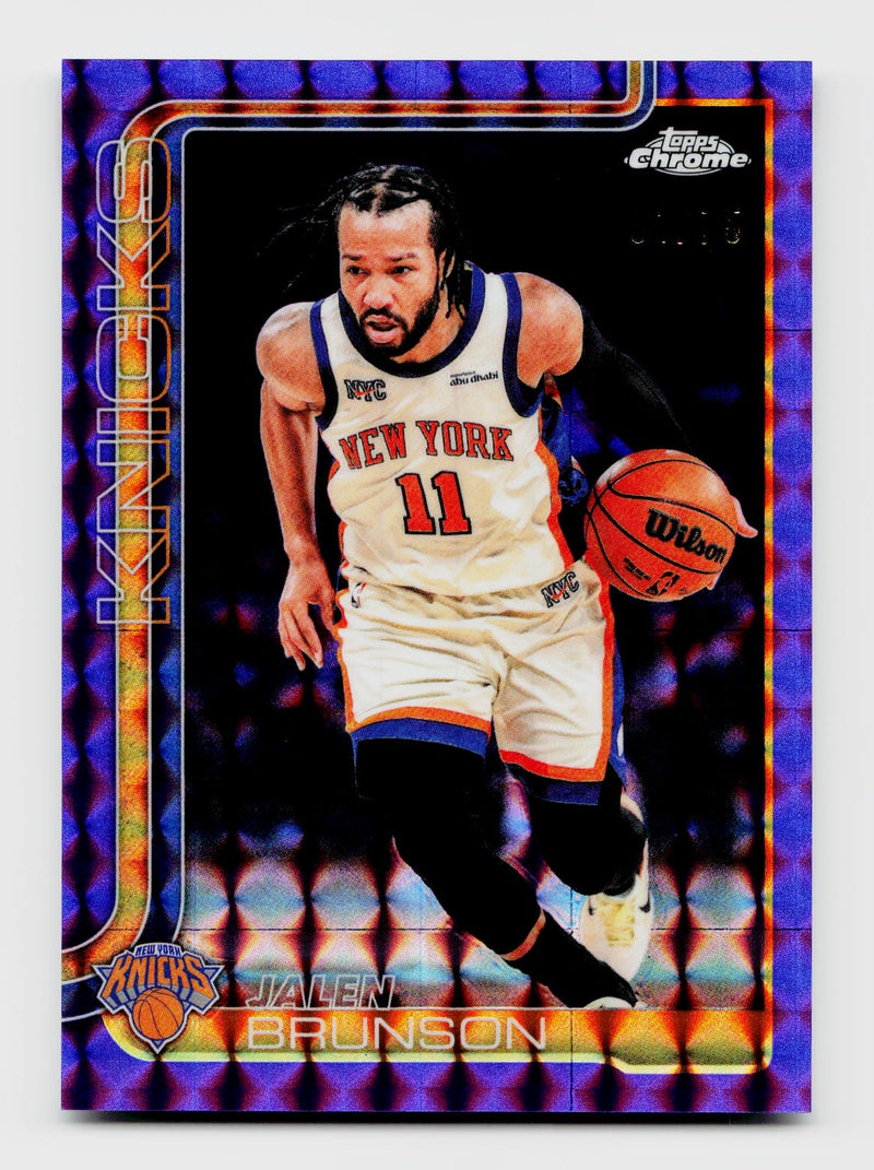 2026 Topps Chrome Update #20 Jalen Brunson Purple Geometric Refractor /75
