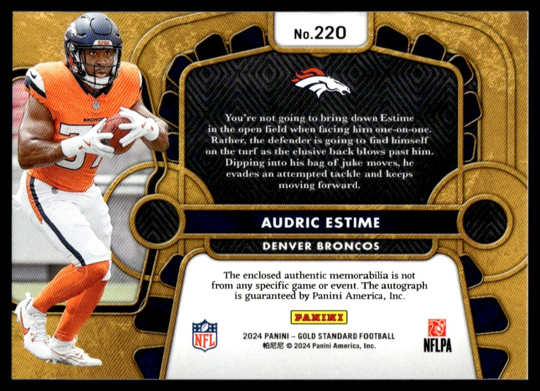2024 Panini Gold Standard Audric Estime #220 RC Patch Auto /199