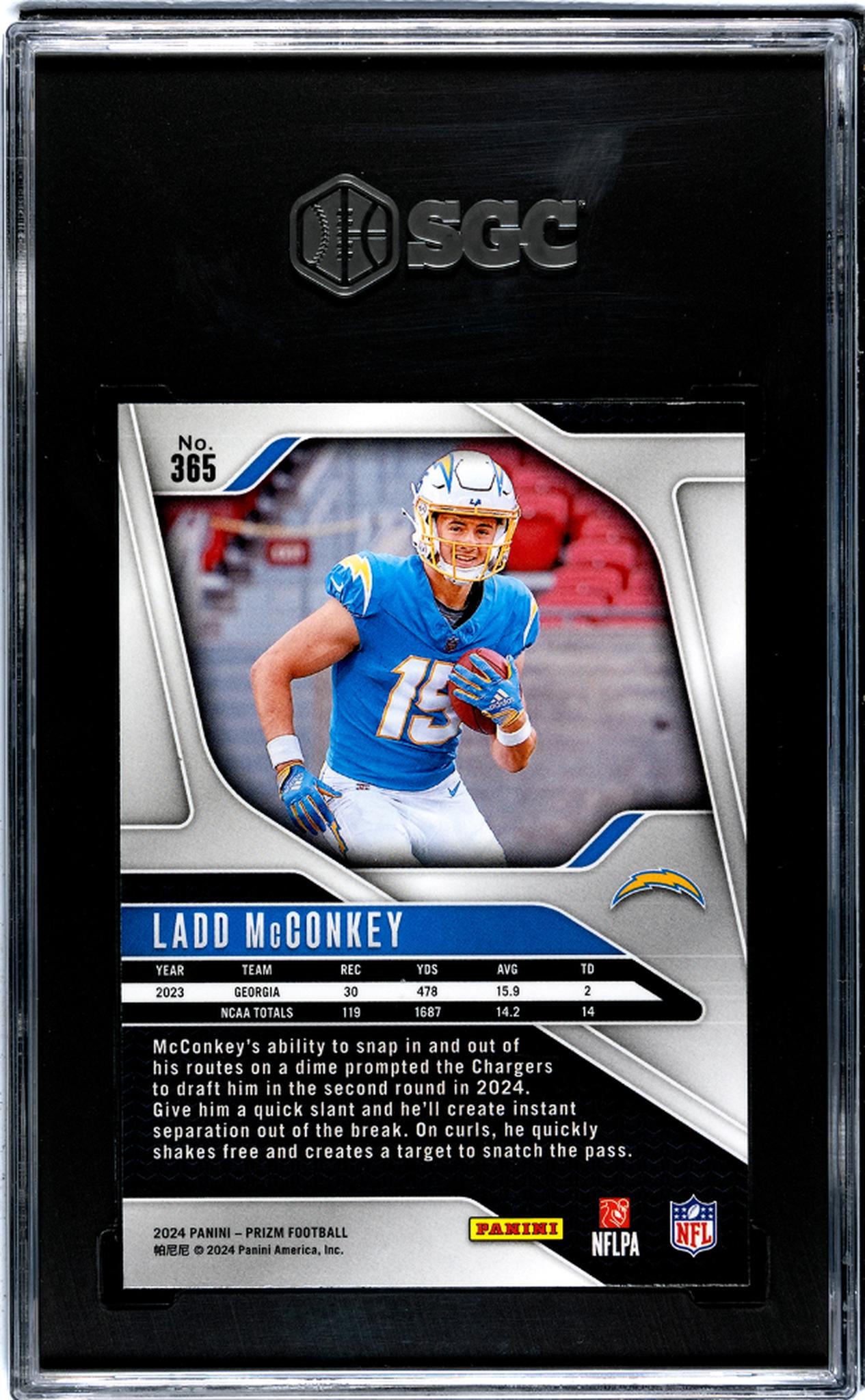 2024 Panini Prizm Ladd McConkey #365 RC SGC 9.5