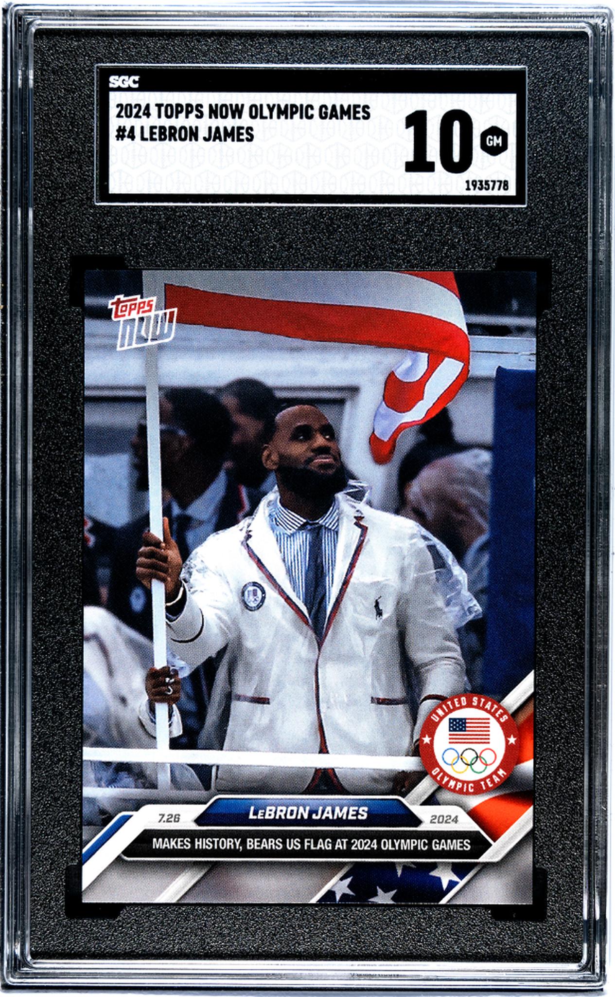 2024 Topps Now #4 LeBron James Olympic Games SGC 10