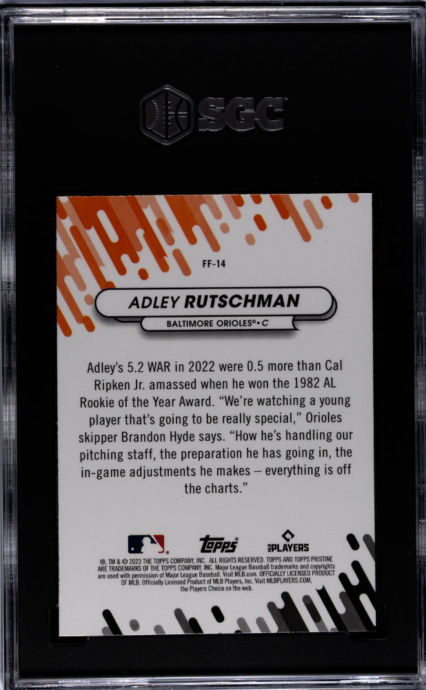 2023 Topps Pristine Fresh Faces Adley Rutschman #FF-14 RC SGC 10