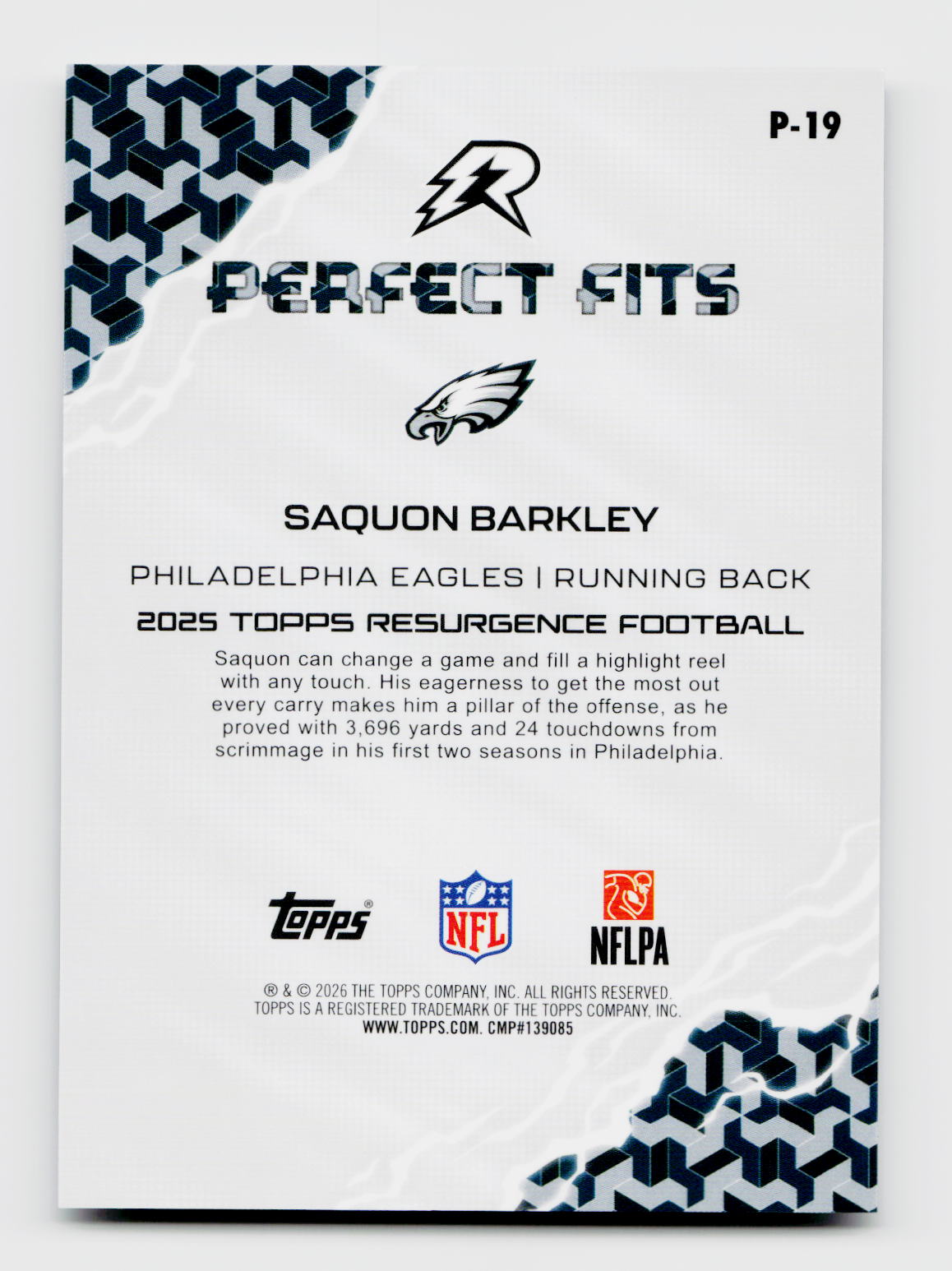 2025 Topps Resurgence Saquon Barkley Perfect Fits #P-19