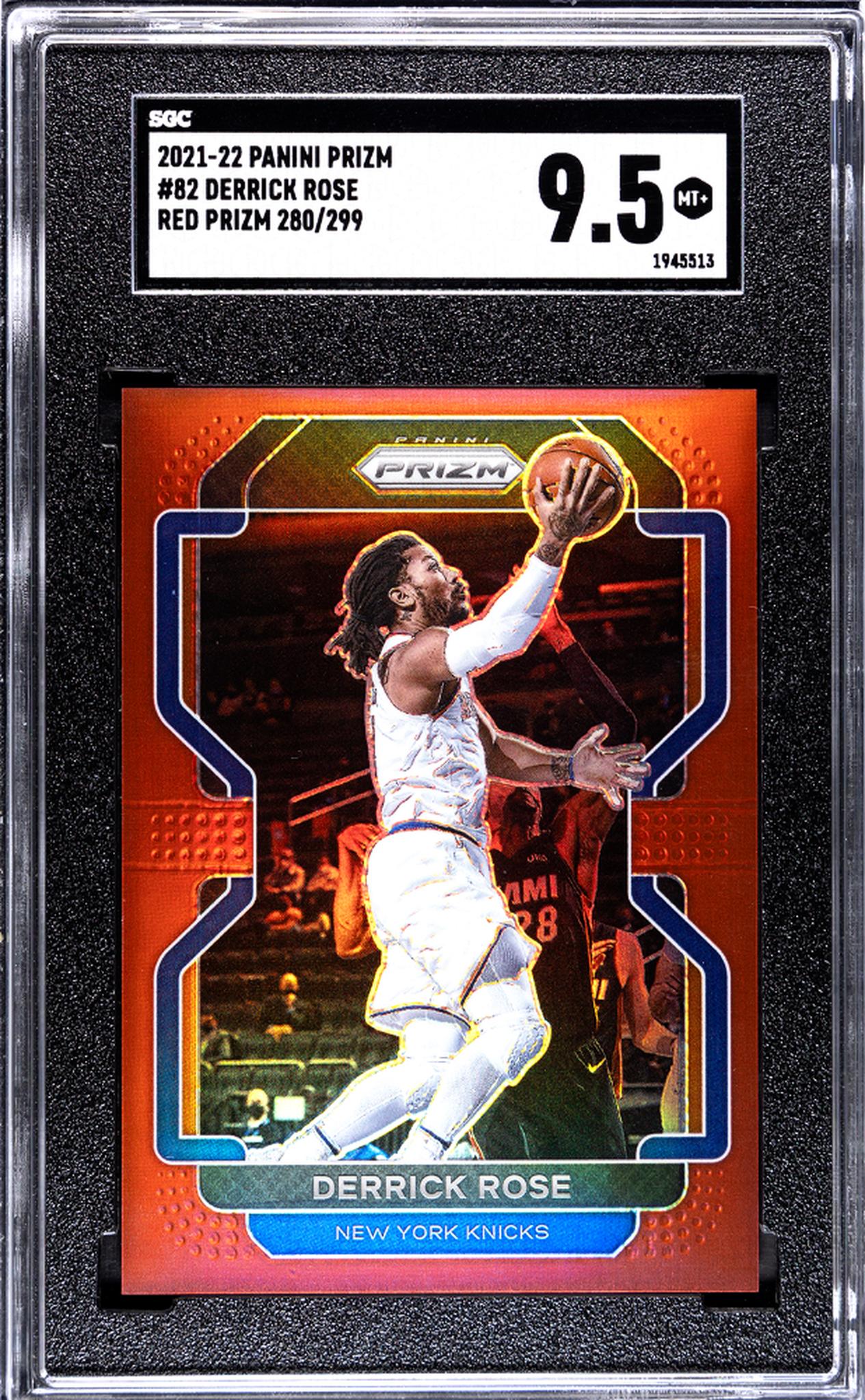 2021-22 Panini Prizm Red Prizm Derrick Rose #82 /299 SGC 9.5