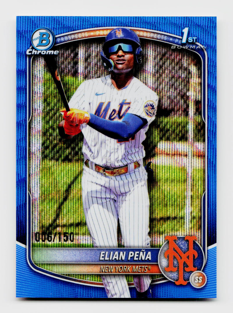 2025 Bowman Chrome Elian Peña #BCP-155 1st Rookie RC Blue Wave Refractor /150