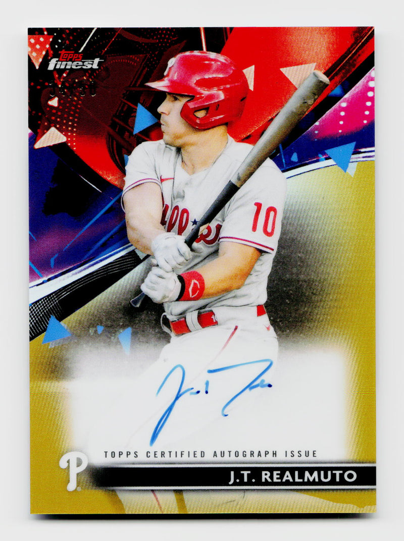 2021 Topps Finest J.T. Realmuto Gold Refractor Auto /50 #FA-JT