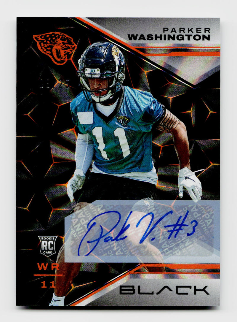 2023 Panini Black #113 Parker Washington Orange Rookie RC Auto SSP /25