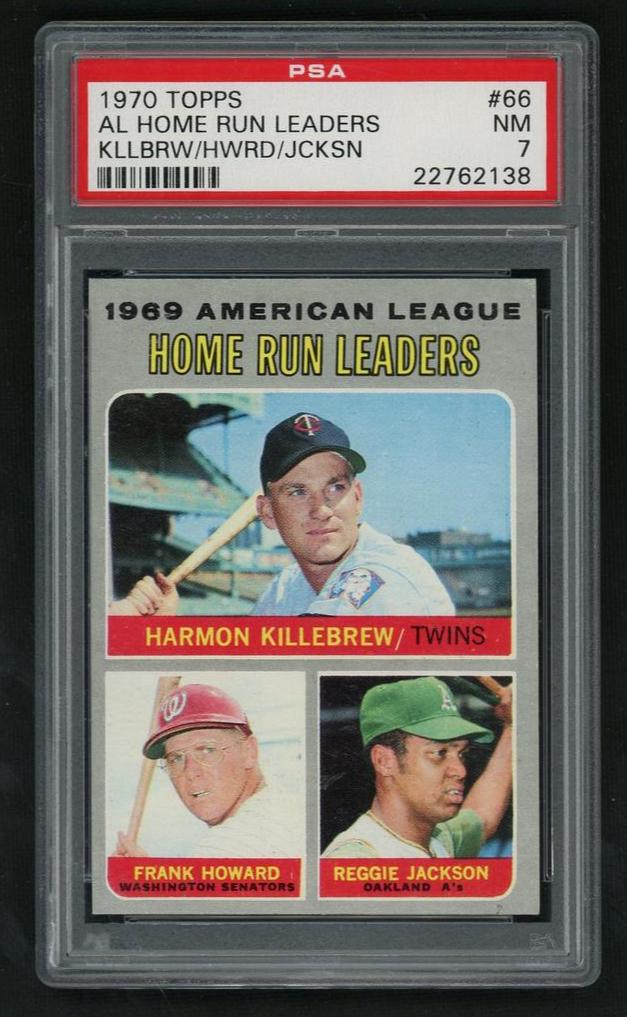 1970 Topps Home Run Leaders Frank Howard/Harmon Killebrew/Reggie Jackson #66 PSA 7