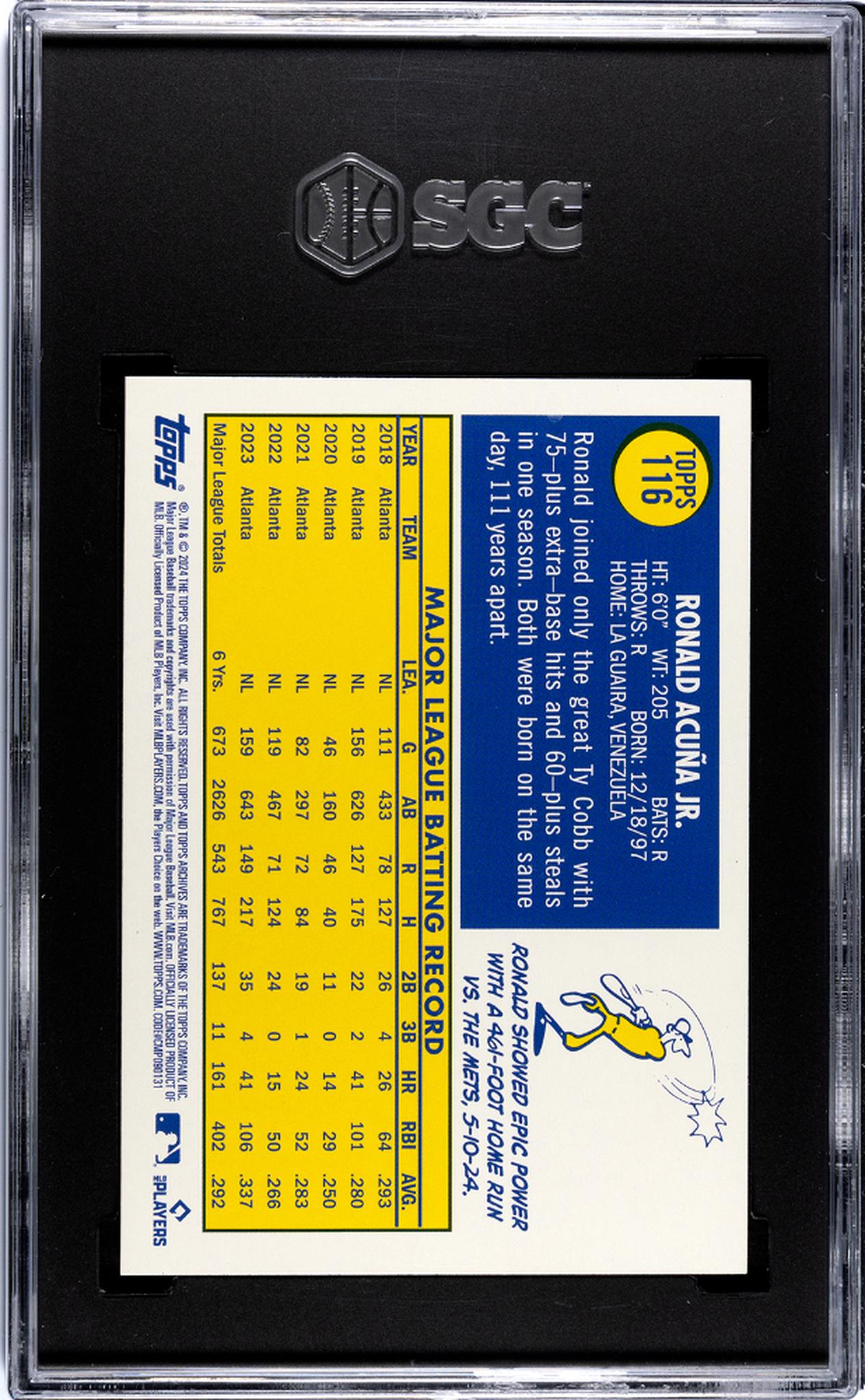 2024 Topps Archives Black Foilboard Ronald Acuña Jr. #116 SGC 9.5