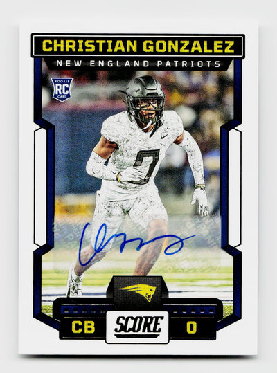 2023 Score #381 Christian Gonzalez Rookie RC Auto
