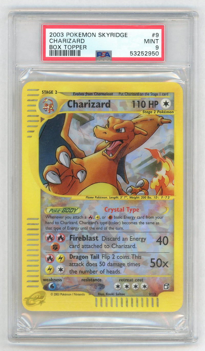 2003 Pokemon Skyridge Box Topper Charizard #9 PSA 9