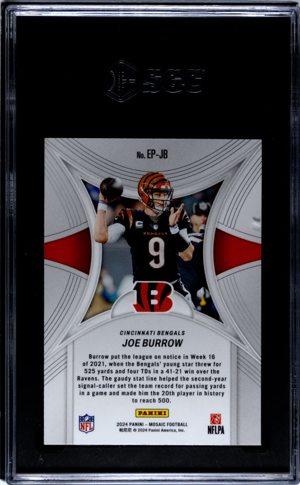 2024 Panini Mosaic Epic Performers Joe Burrow #EP-JB SGC 9.5