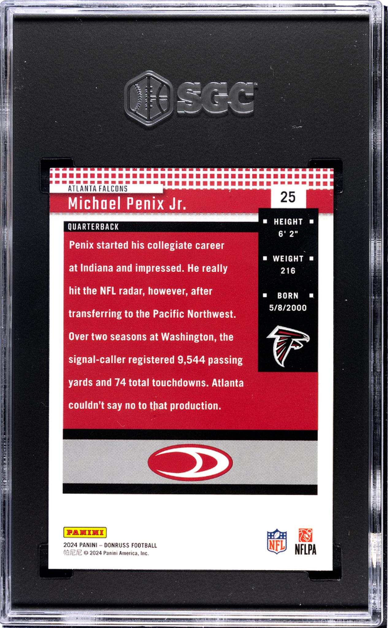 2024 Donruss '04 Retro Michael Penix Jr #25 SGC 10