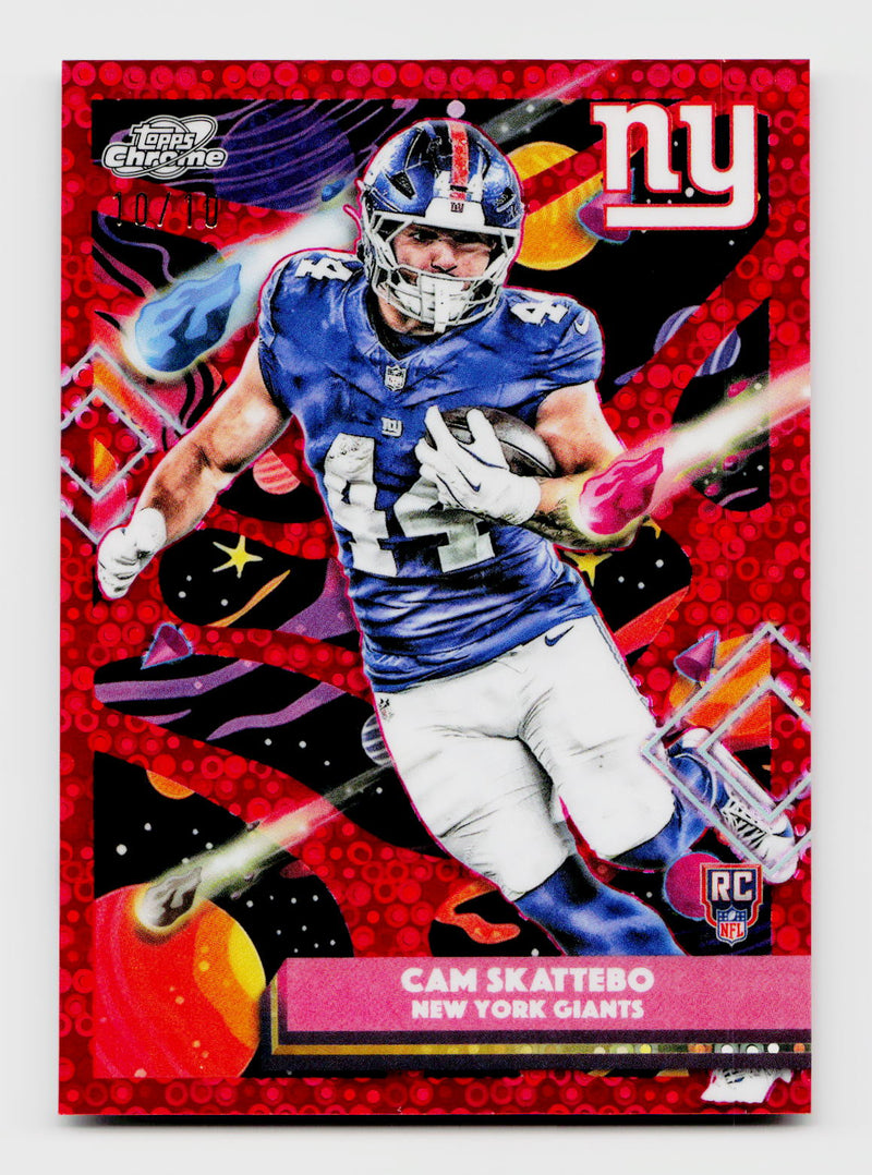 2025 Topps Chrome Cosmic #176 Cam Skattebo Red Lunar Eclipse Refractor Rookie RC SSP 10/10