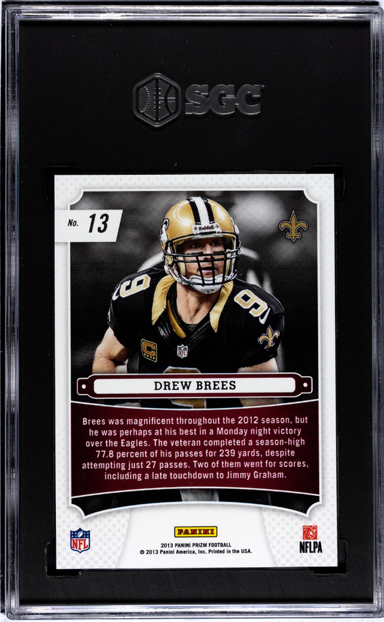 2013 Prizm #13 Drew Brees Monday Night Heroes SGC 9.5