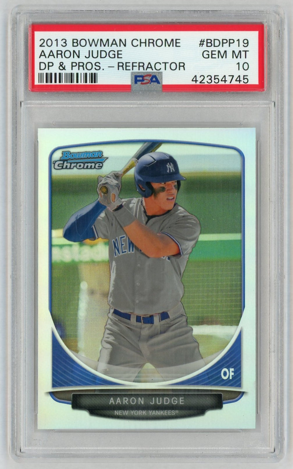 2013 Bowman Chrome Draft Picks and Prospect Refractor Aaron Judge #BDPP19 PSA 10
