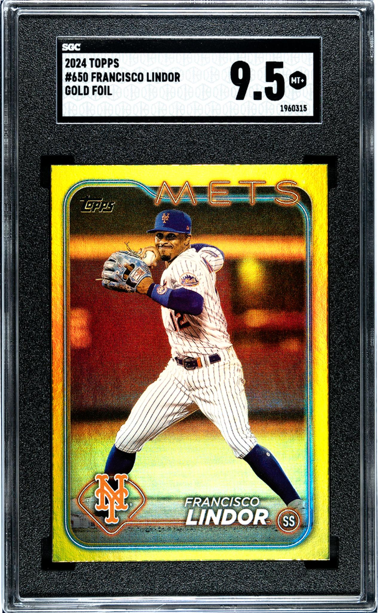 2024 Topps #650 Francisco Lindor Gold Foil SGC 9.5