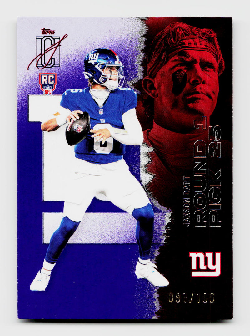 2025 Topps Signature Class #106 Jaxson Dart Rookie RC Purple Refractor /100