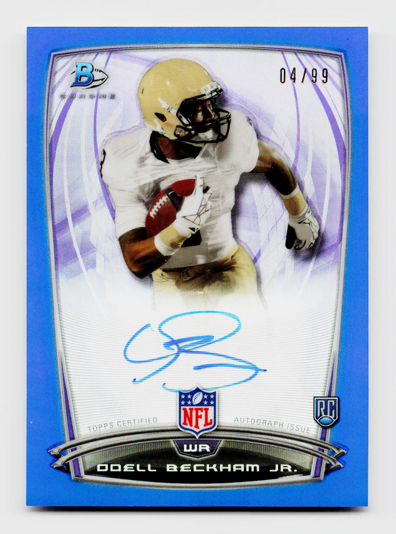 2014 Bowman Chrome #79 Odell Beckham Jr. Rookie RC Blue Refractor Auto /99