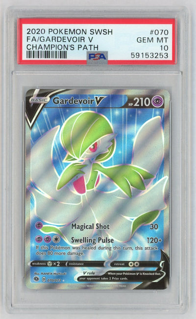 2020 Pokemon Sword and Shield Champion's Path Ultra Rare Gardevoir V #70 PSA 10