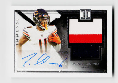 2021 Impeccable #IPA-DM Darnell Mooney Immense  Player-Worn 3-Color Rookie RC Patch Auto /75