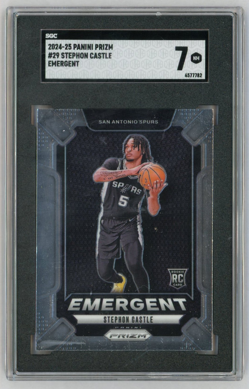2024-25 Prizm #29 Stephon Castle Emergent Rookie RC SGC 7