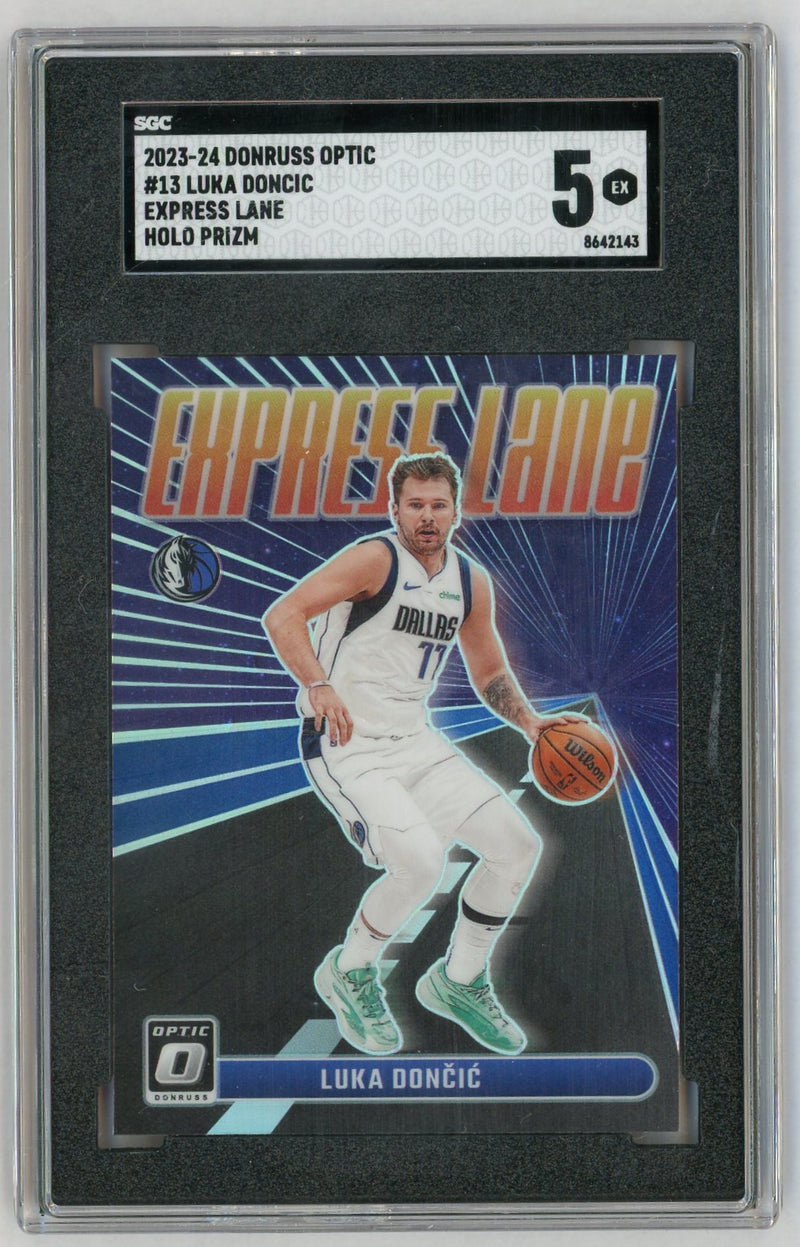 2023-24 Donruss Optic #13 Luka Dončić Express Lane Holo SGC 5