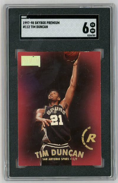 1997 SkyBox Premium #112 Tim Duncan Rookie RC SGC 6