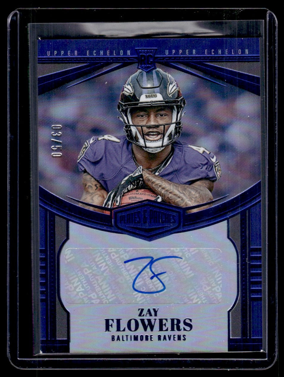 2023 Panini Plates & Patches Upper Echelon Blue Zay Flowers #UE-7 RC Auto /50