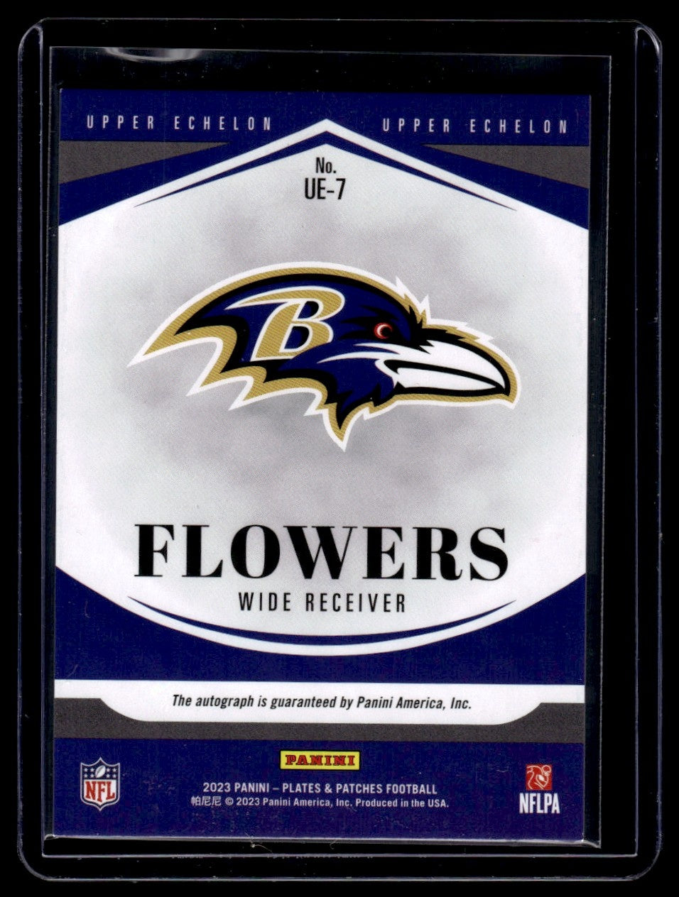 2023 Panini Plates & Patches Upper Echelon Blue Zay Flowers #UE-7 RC Auto /50