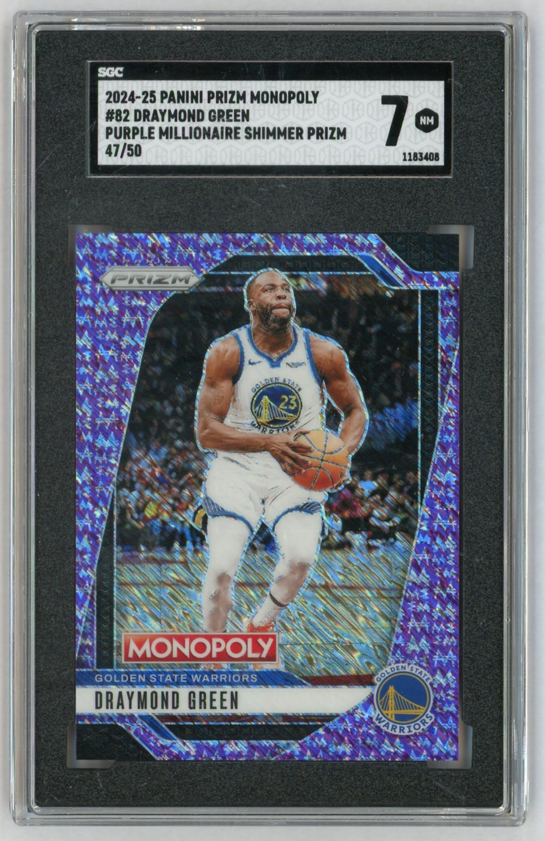 2024 Panini Prizm Monopoly #82 Draymond Green Purple Millionaire Shimmer /50 SGC 7