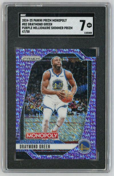 2024 Panini Prizm Monopoly #82 Draymond Green Purple Millionaire Shimmer /50 SGC 7
