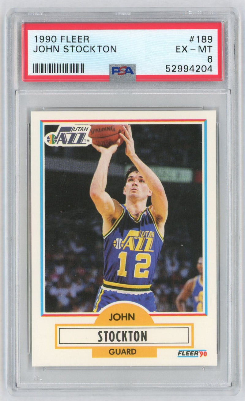 1990 Fleer John Stockton #189 PSA 6