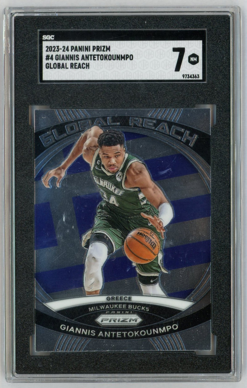 2023-24 Prizm #4 Giannis Antetokounmpo Global Reach SGC 7