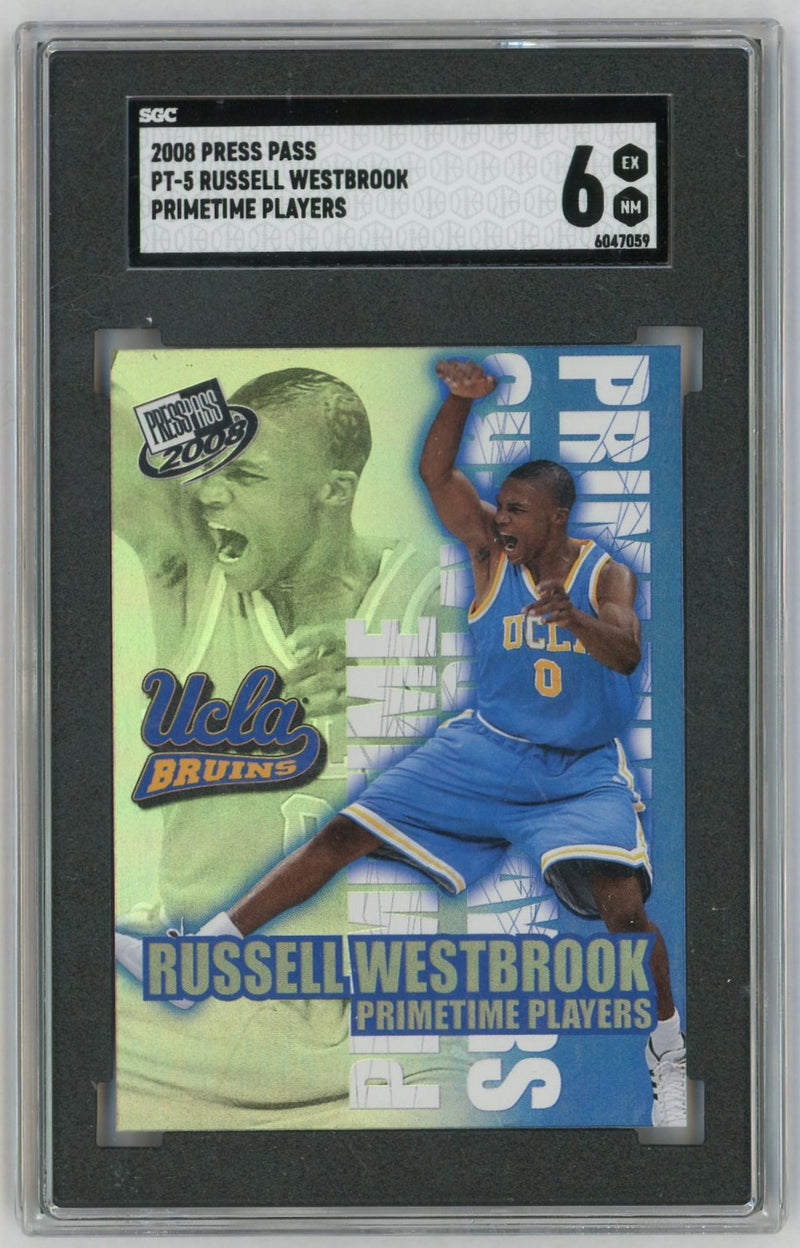 2008 Press Pass #PT-5 Russell Westbrook Primetime Players Rookie RC SGC 6
