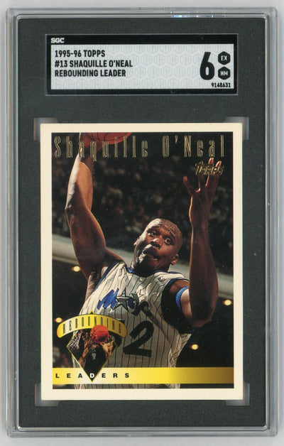 1995 Topps #13 Shaquille O'Neal Rebounding Leader SGC 6