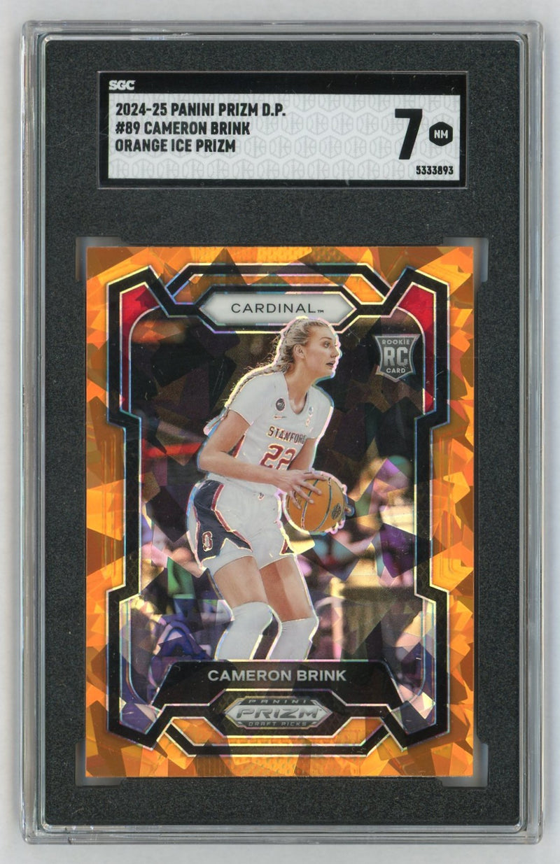 2024 Prizm Draft Picks #89 Cameron Brink Orange Ice Rookie RC SGC 7