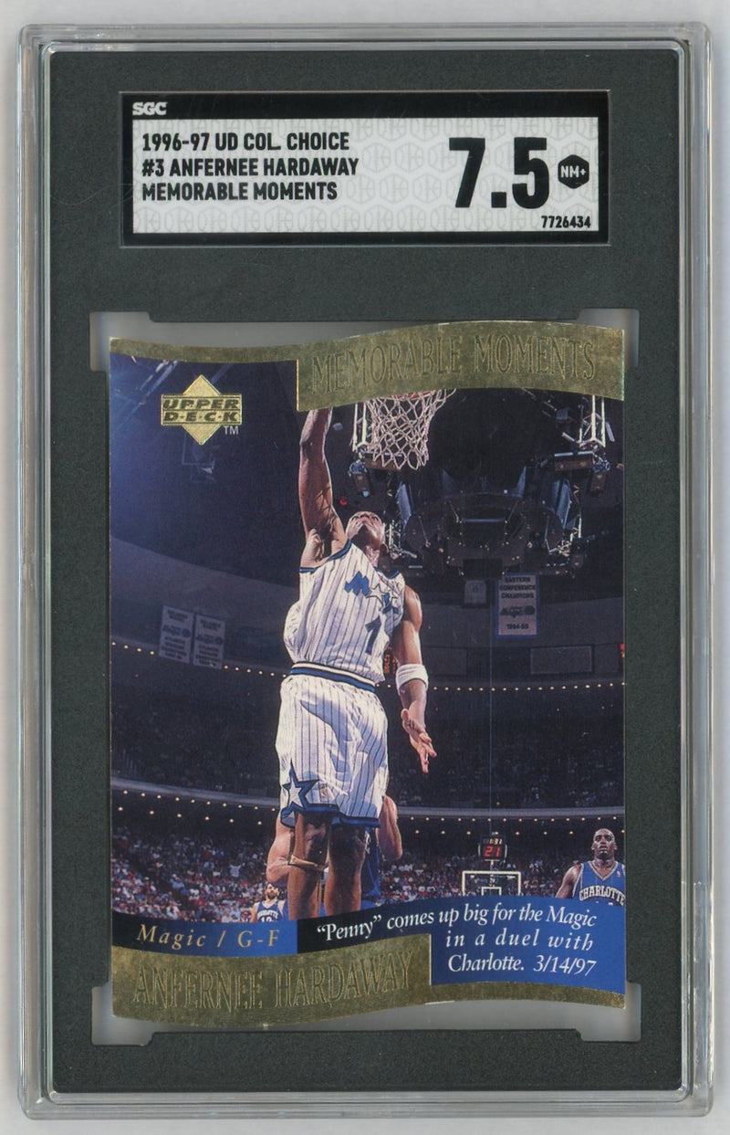 1996-97 Upper Deck Collector's Choice #3 Anfernee Hardaway Memorable Moments Die-Cut SGC 7.5